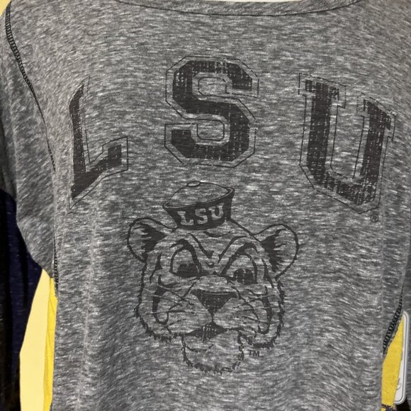 LSU Tigers Women’s Colosseum Color Blocked Tee NCAA M Team Colors NEW - Picture 2 of 10